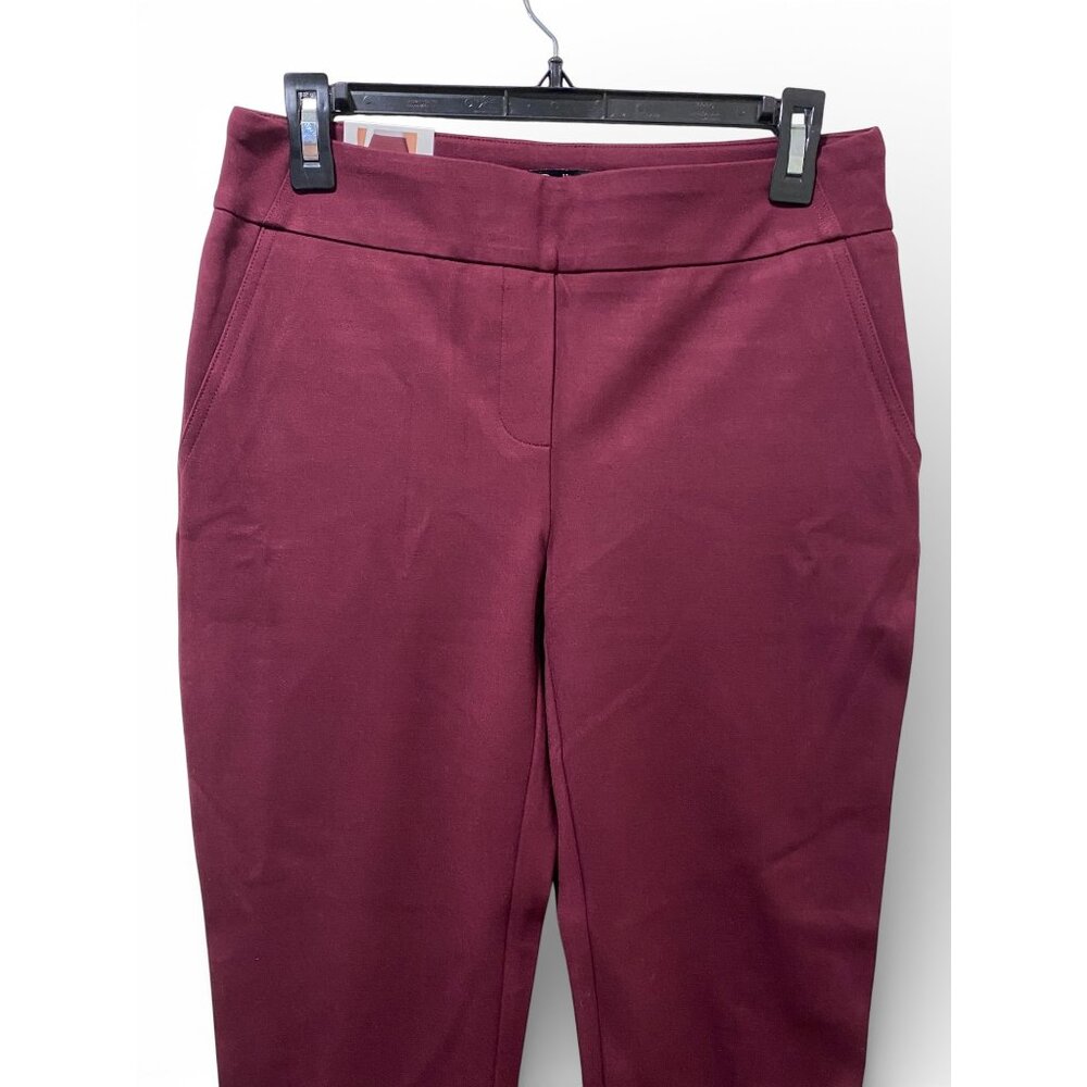 NWT Dalia Women’s Pull-on Ponte Pant, Mid-Rise Narrow Leg, Size S, Ruby - Picture 3 of 14